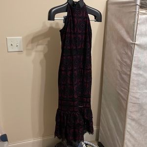 Navy and Plum lace midi length dress. Size 4 Banana Republic